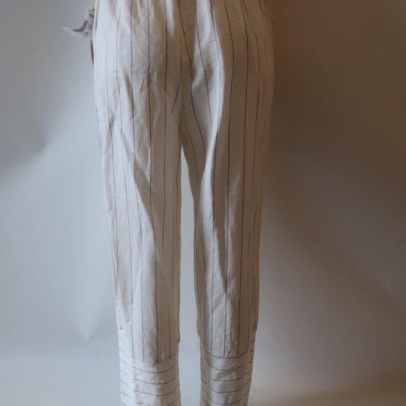 NWT Womens Vintage Havana White & Gray Striped Wide Leg Pants Sz L * - Picture 8 of 10
